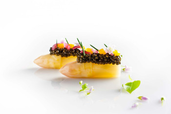 White Asparagus with Caviar 